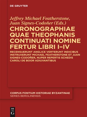 cover image of Chronographiae quae Theophanis Continuati nomine fertur Libri I-IV